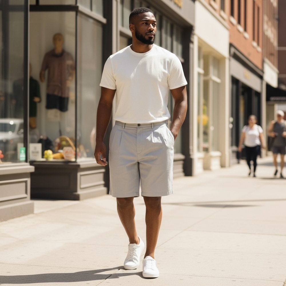 Men's Nordstrom Grey Four Pocket Walking Shorts‎ Pleated Front